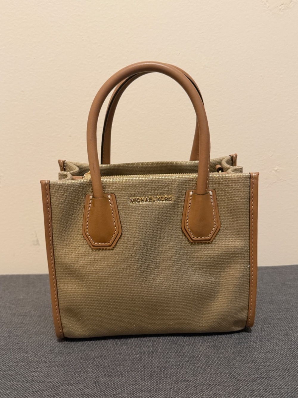 Michael Kors Mercer XS Mini Tote Crossbody – Metallic Gold - Picture 5 of 12